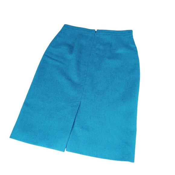 Pure Collection Teal Moon Wool Pencil Skirt | Classic Workwear | UK Tailoring - Picture 5 of 16